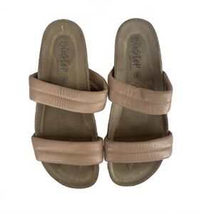 Biostep Beige Slip‎ On Double Strap Leather Sandals Made In Spain Size 8 Womens